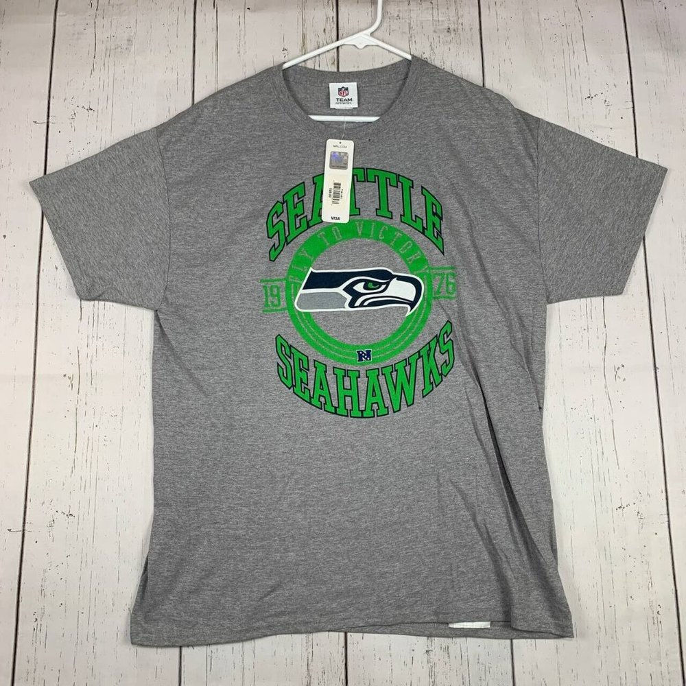 Seattle Seahawks SEA NFL Medium Gray Casual T-shirt New Mens